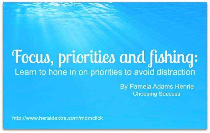 Focus, priorities, and fishing