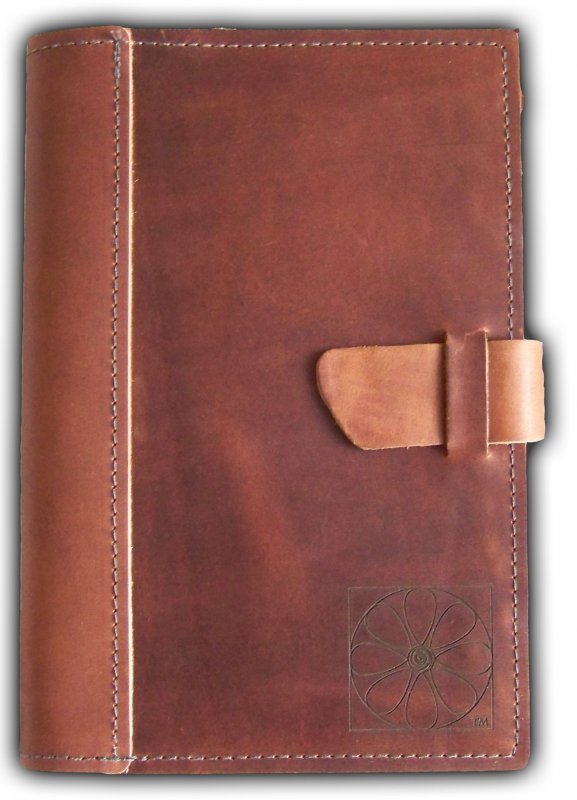 Caramel Brown Leather Cover-Buckle Closure